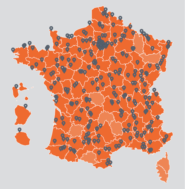 Carte des 3 routes les plus dégradées par département