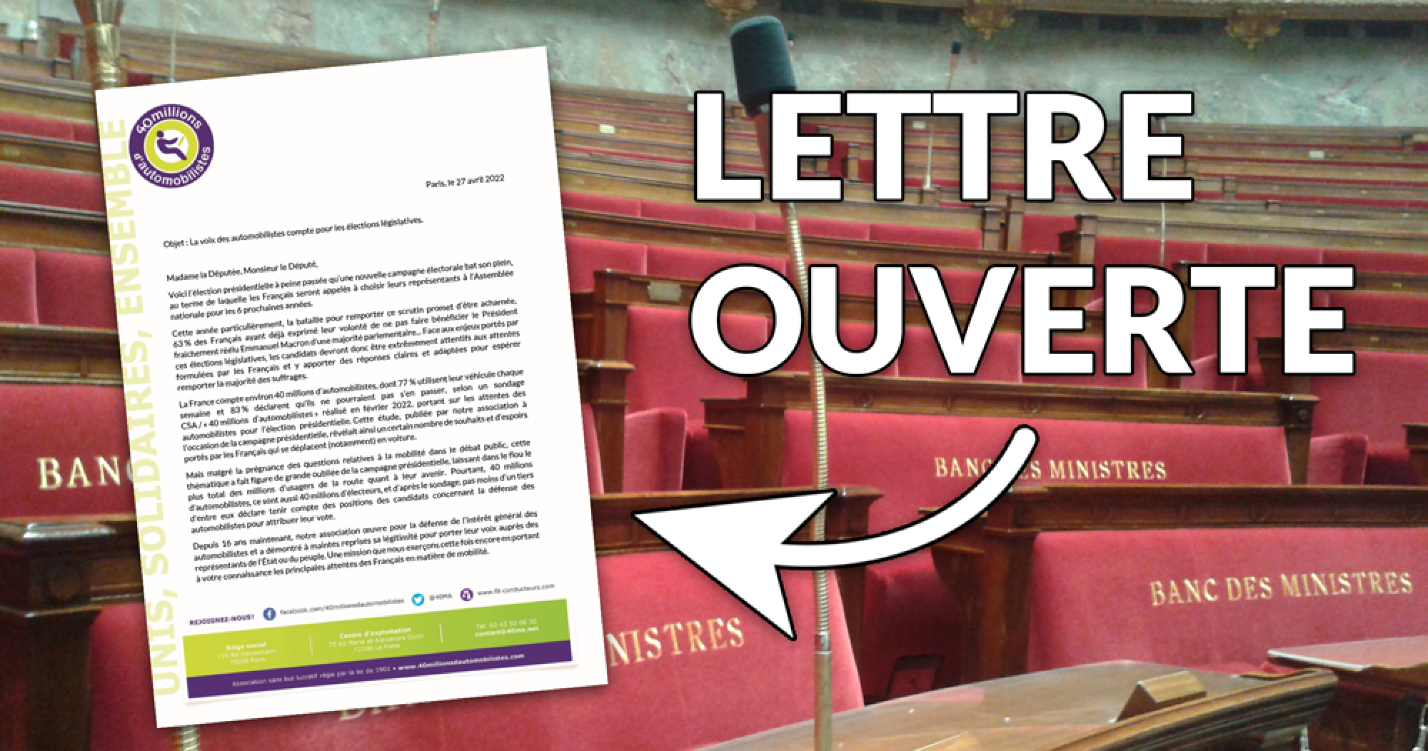 Lettre ouverte de &quot;40 millions d&#039;automobilistes&quot; aux futurs députés