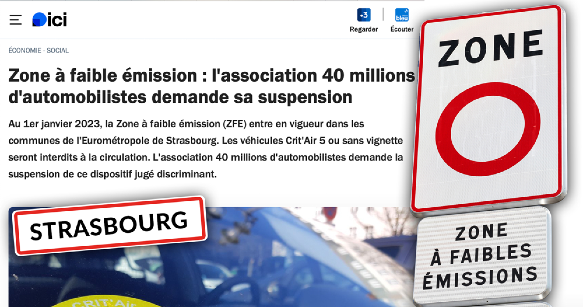 &quot;40 millions d&#039;automobilistes&quot; à Strasbourg pour dénoncer la ZFE, dernière étape de &quot;La Grande Boucle des Exclus&quot;