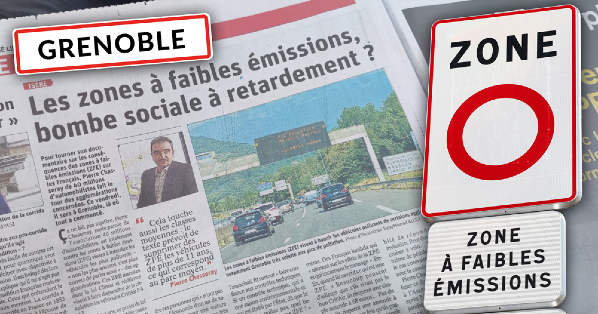 ZFE : l&#039;association &quot;40 millions d&#039;automobilistes&quot; à Grenoble dans le cadre de son opération &quot;La Grande Boucle des Exclus&quot;