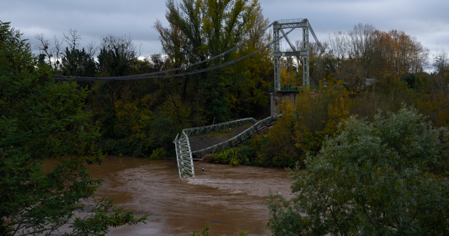 Pont effondré à Mirepoix sur Tarn : 